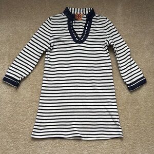 Tory Burch Kids Striped Navy and White Dress EUC Size XL